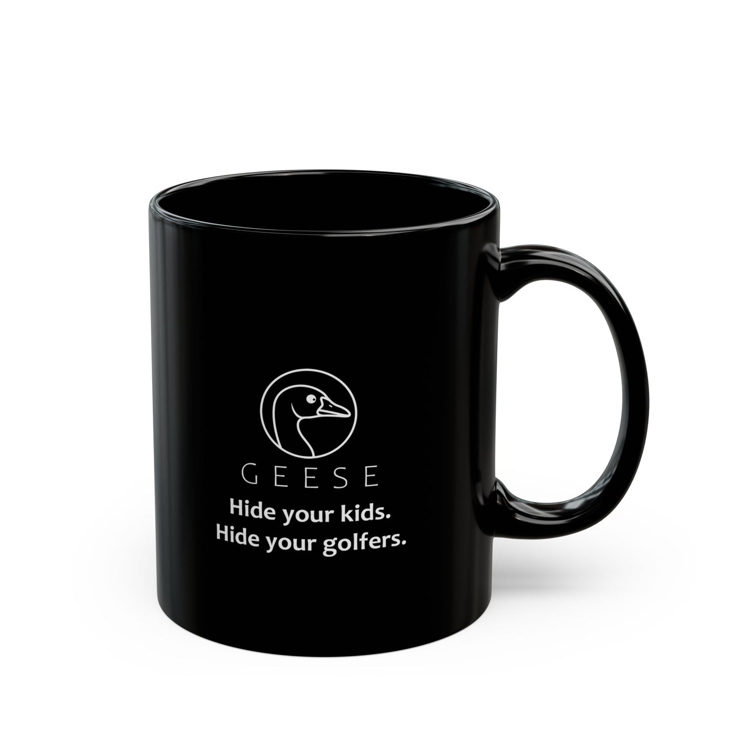 "Hide your kids, hide your golfers" goose mug