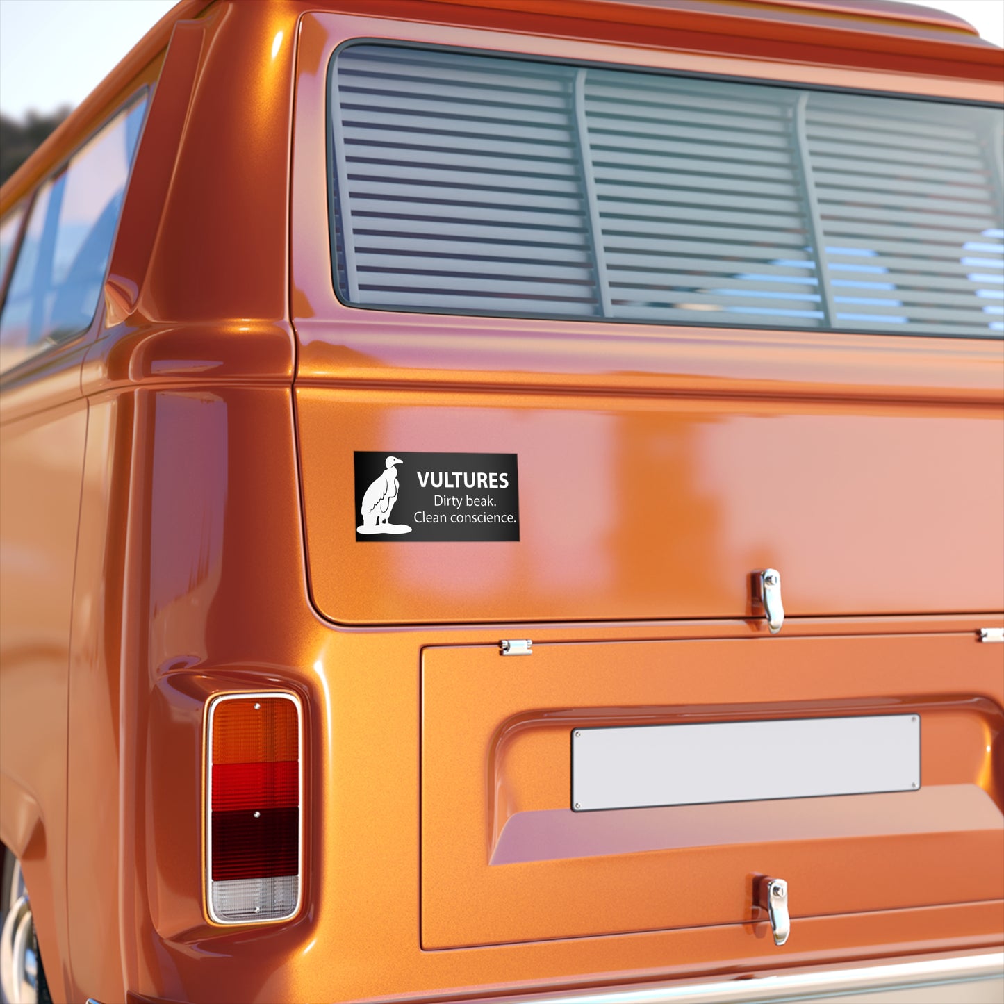 Vultures: "Dirty beak. Clean conscience." bumper sticker