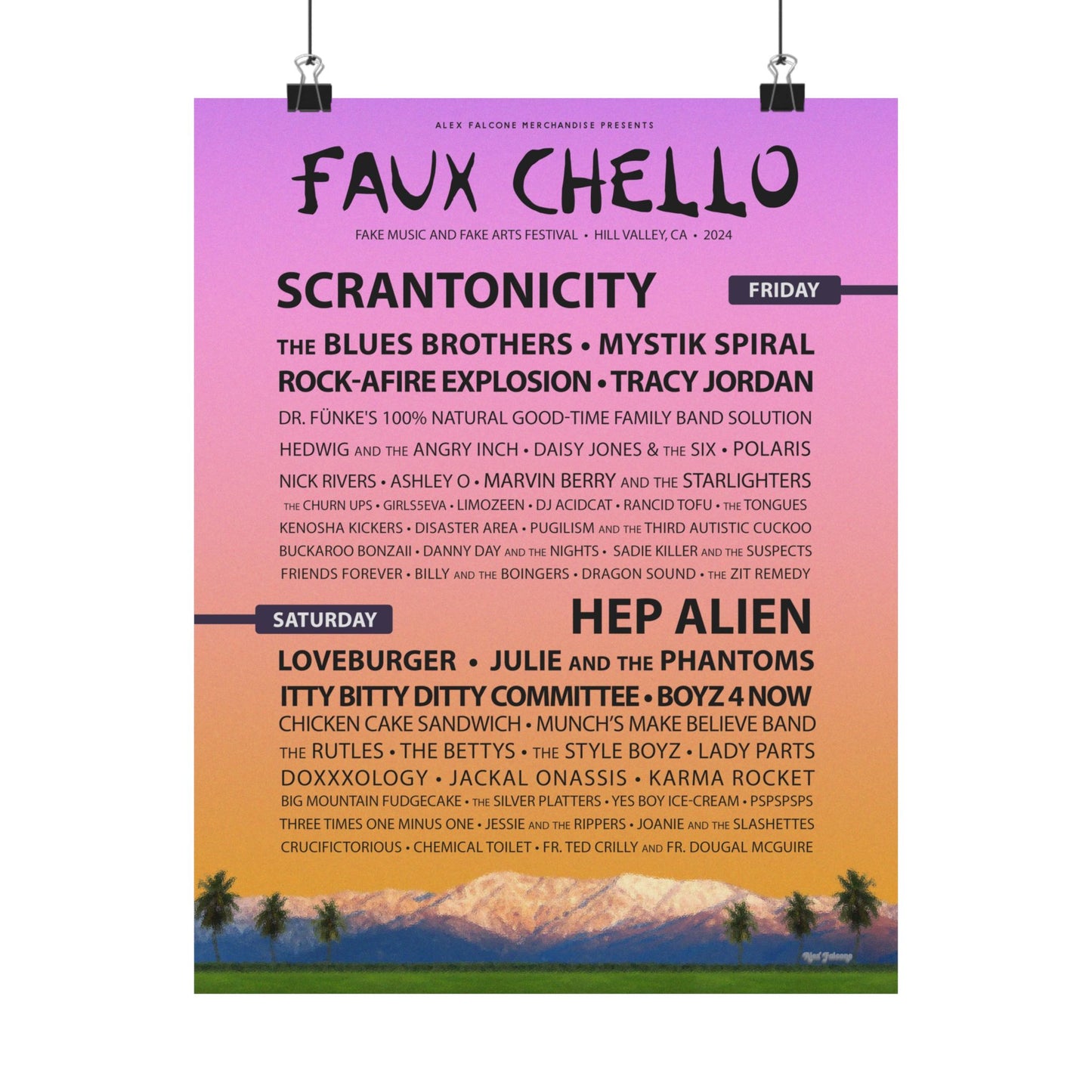 Faux Chello 24 - Fake Band Festival Poster