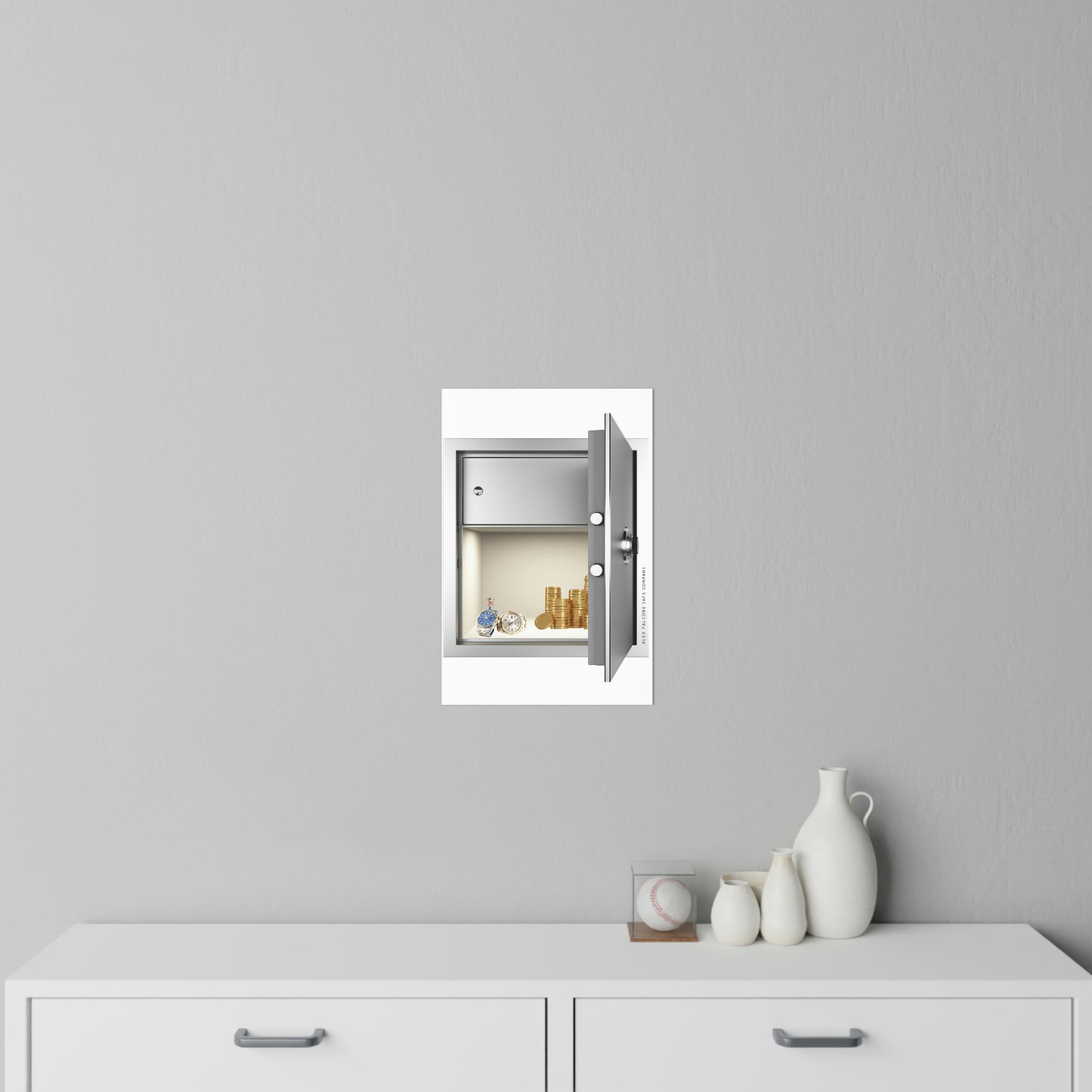 The Wall-Safe Wall Safe - Silver Version (vertical)