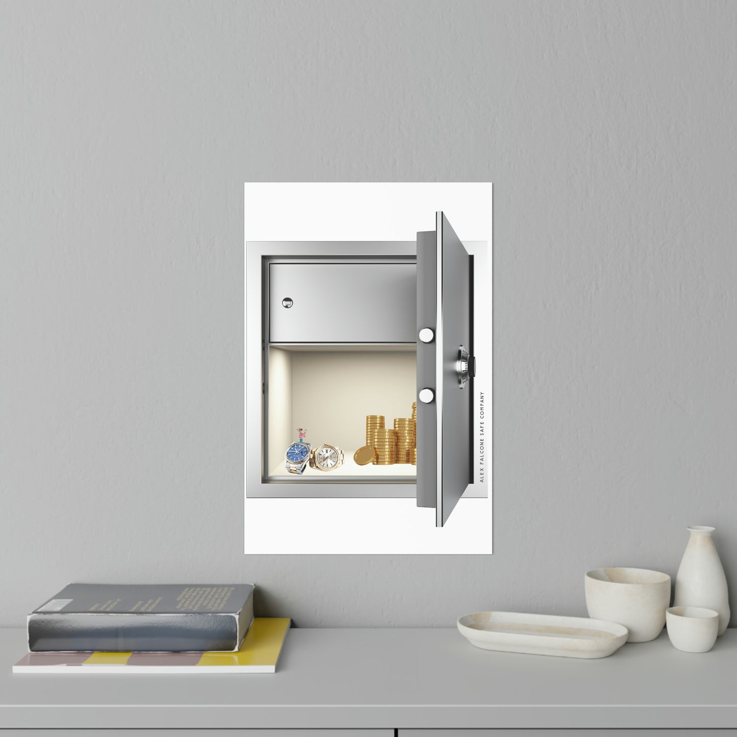 The Wall-Safe Wall Safe - Silver Version (vertical)