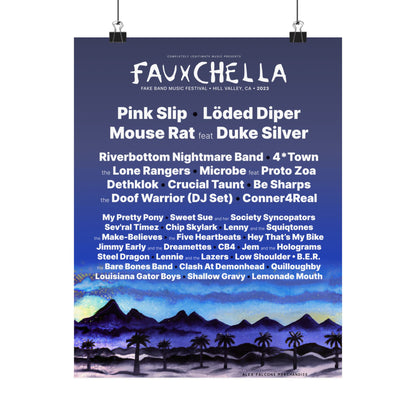 Fauxchella 2023 Fake Band Festival Poster