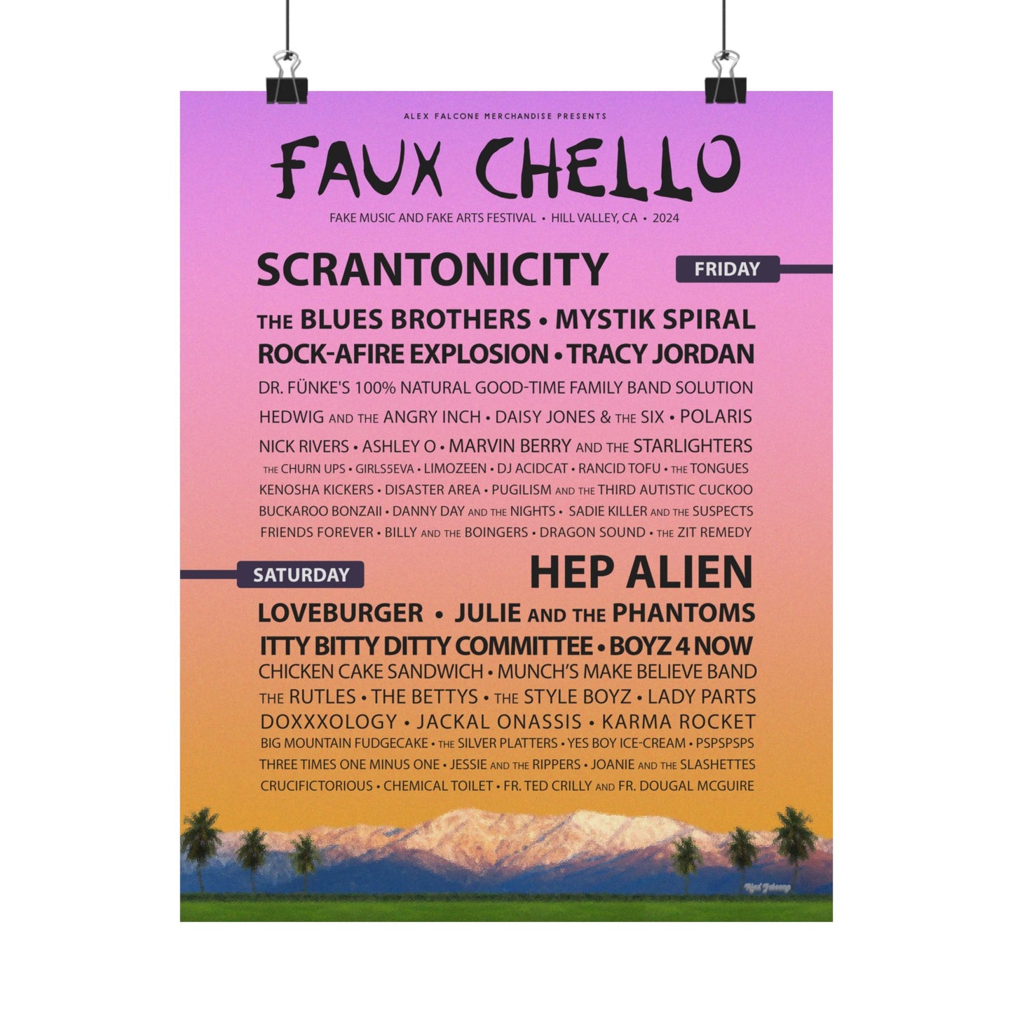 Faux Chello 24 - Fake Band Festival Poster